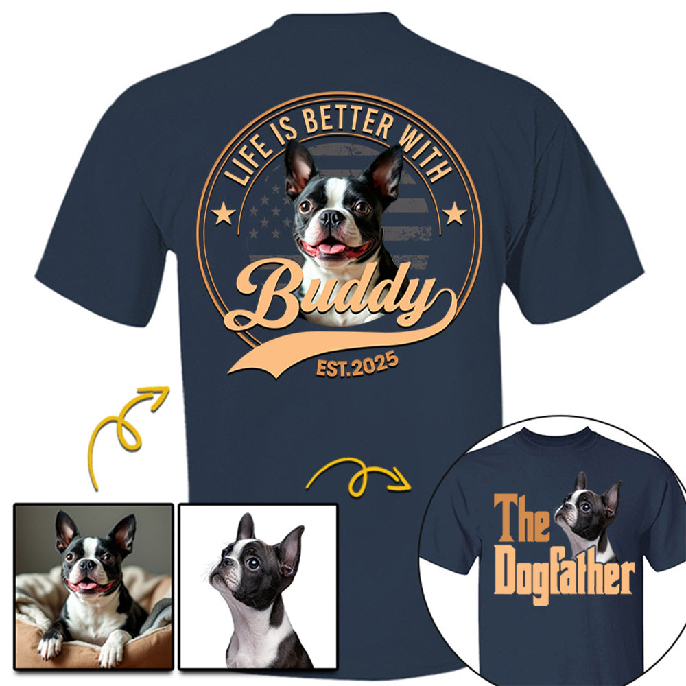 The Dog Father, Personalized Custom Photo Dog Dad Mom Shirt, Gift For Dog Lover T1807 Li29