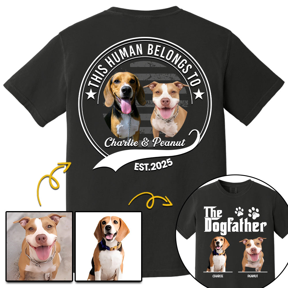 The Dog Father, Personalized Custom Photo Dog Dad Mom Shirt, Gift For Dog Lover Vr2 T1807