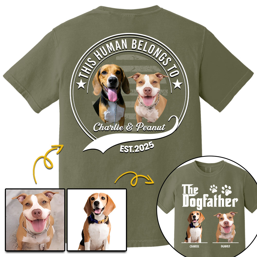 The Dog Father, Personalized Custom Photo Dog Dad Mom Shirt, Gift For Dog Lover Vr2 T1807