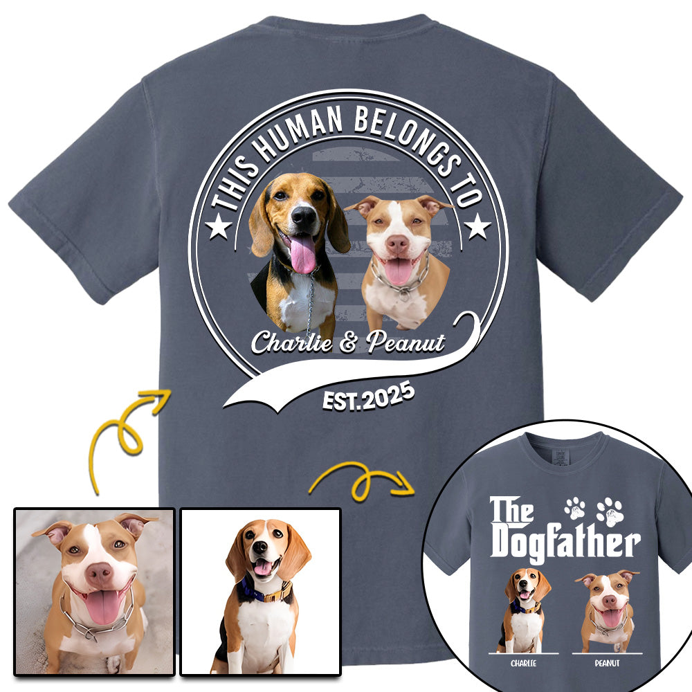 The Dog Father, Personalized Custom Photo Dog Dad Mom Shirt, Gift For Dog Lover Vr2 T1807