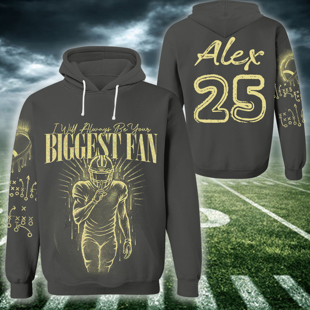 I'll Always Be Your Biggest Fan Personalized Bleach Style Football Shirt For Football Mom Na02