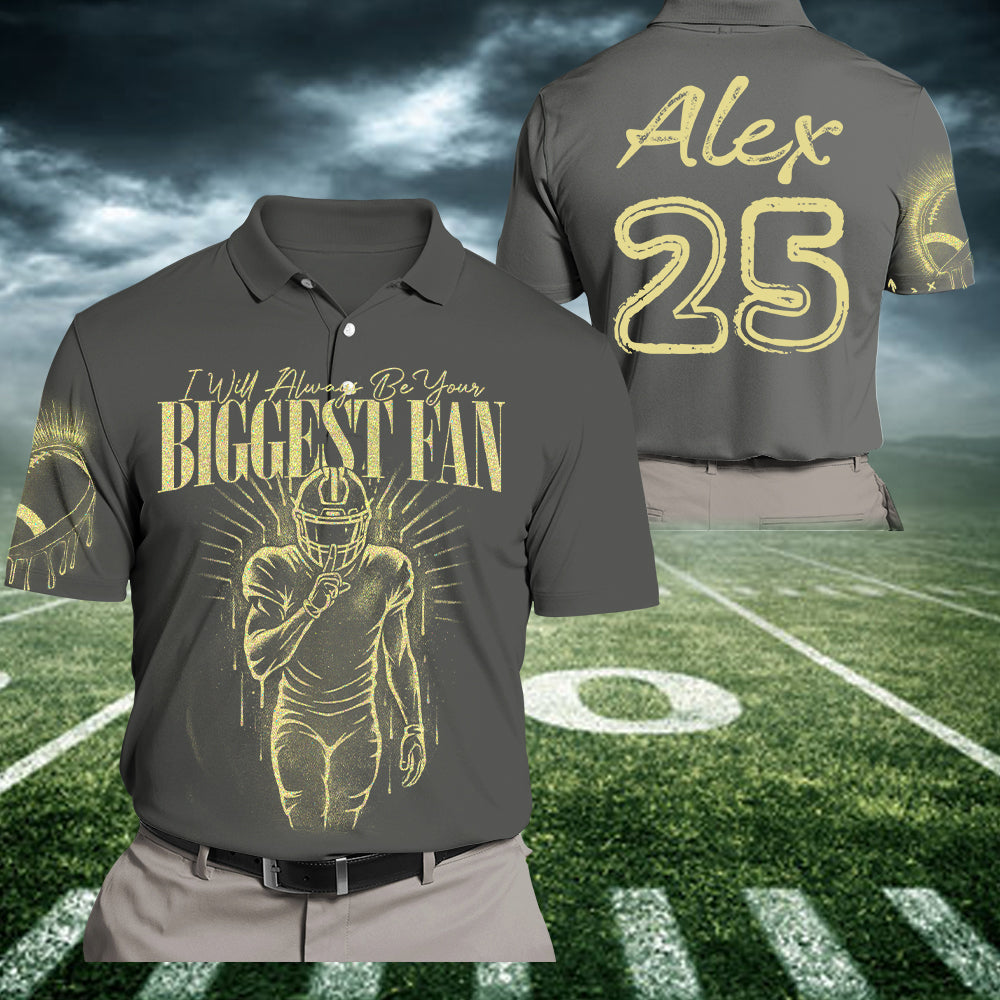 I'll Always Be Your Biggest Fan Personalized Bleach Style Football Shirt For Football Mom Na02