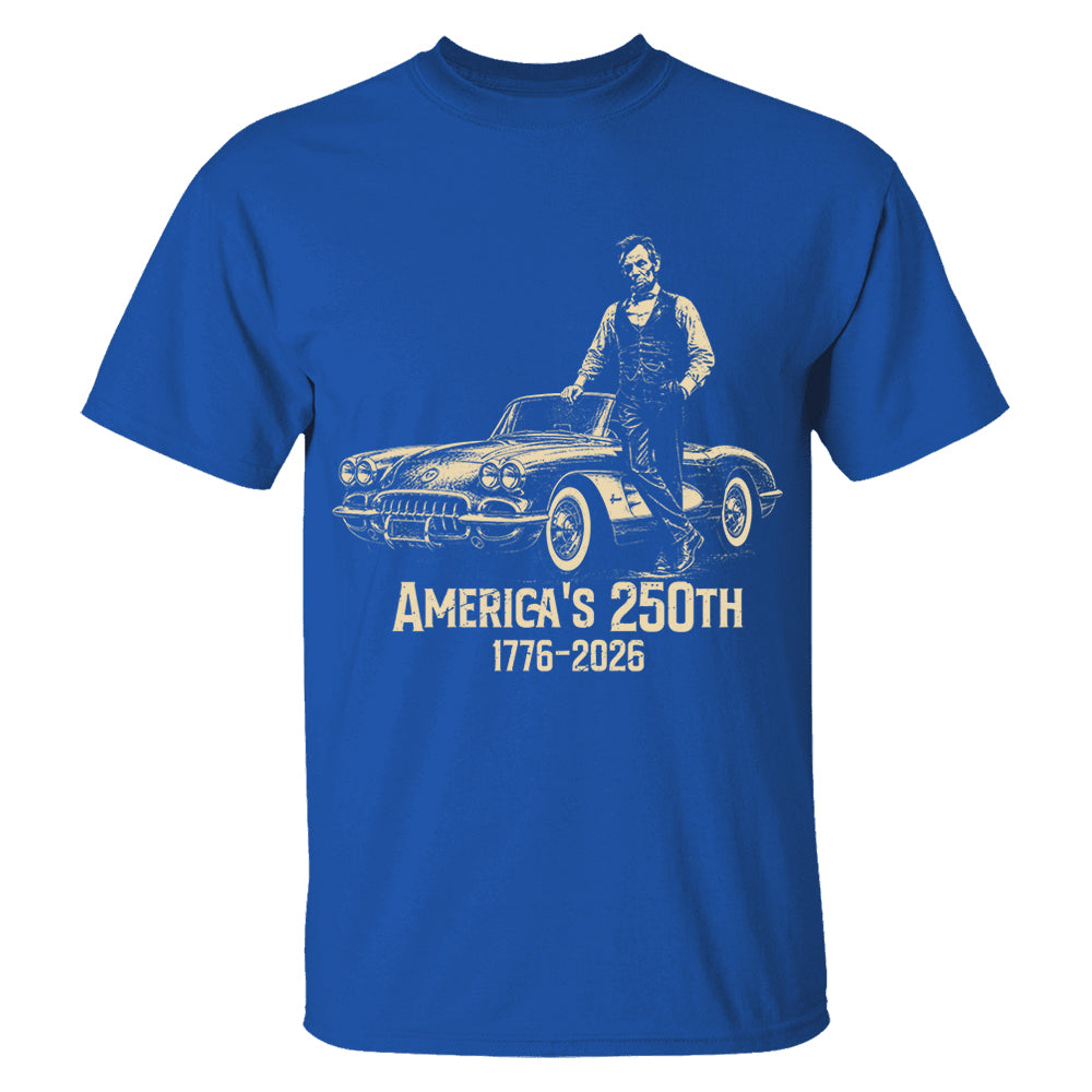 Custom Car Vintage 250 Years America Anniversary Shirt, Funny 4th of July Tee For Car Lovers VH01