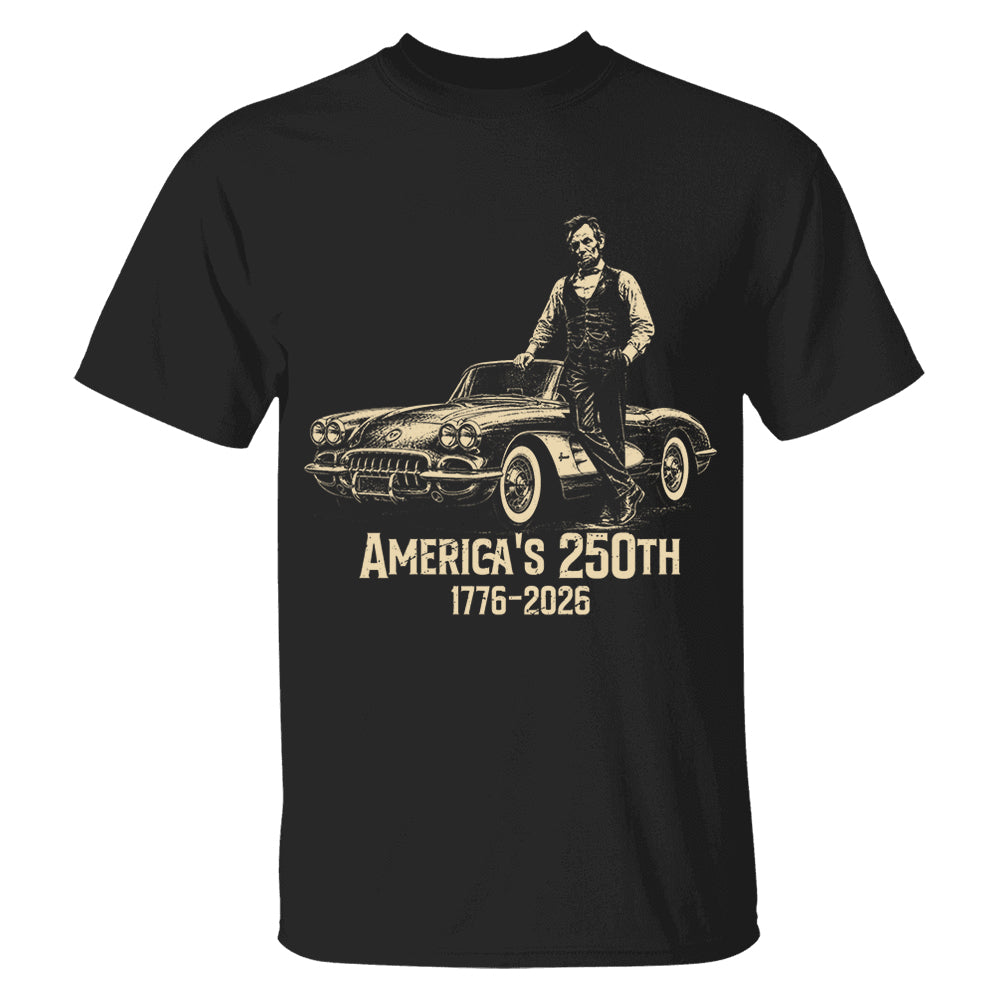 Custom Car Vintage 250 Years America Anniversary Shirt, Funny 4th of July Tee For Car Lovers VH01