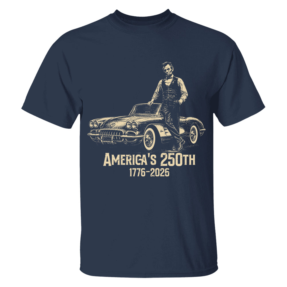 Custom Car Vintage 250 Years America Anniversary Shirt, Funny 4th of July Tee For Car Lovers VH01
