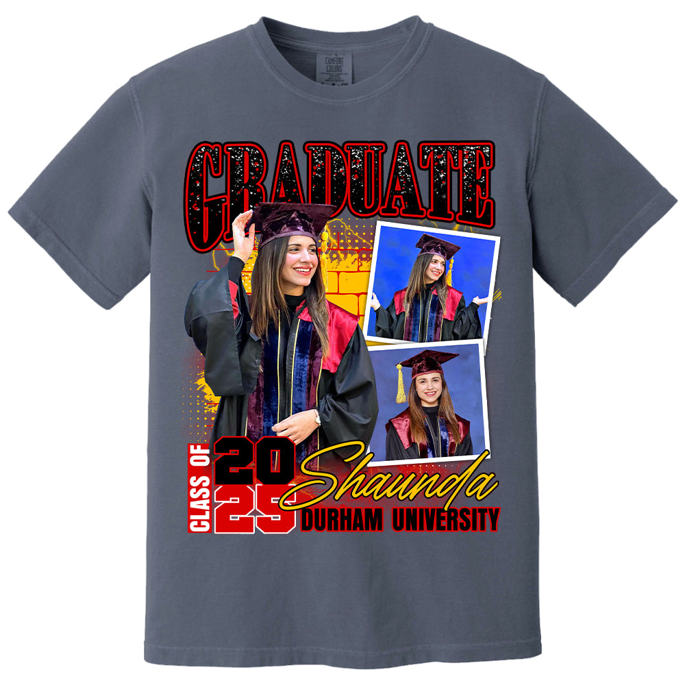 Custom Graduation Shirt - Custom Photo Family Graduation T-Shirt - Bootleg Tee Custom Photo Shirt For Graduation NA04 Tu20