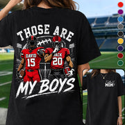 Personalized Football Mom Shirt, Custom Those Are My Boys T-Shirt, Team Name & Player Number Tee, Football Season Gift Na02