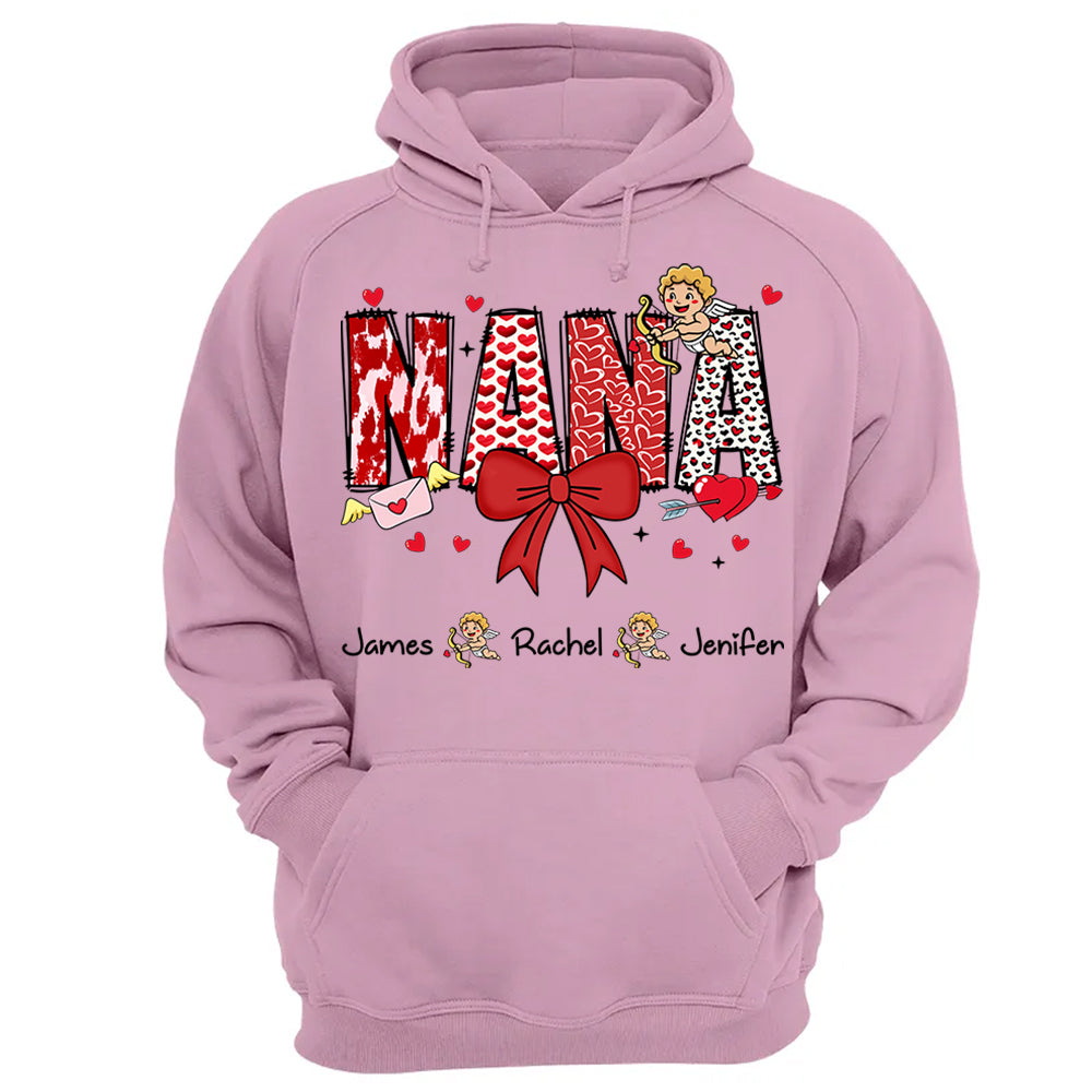 Personalized Valentine Mama Coquette Shirt For Mimi Nana Mom Grandma - Custom Kid Names Tu20