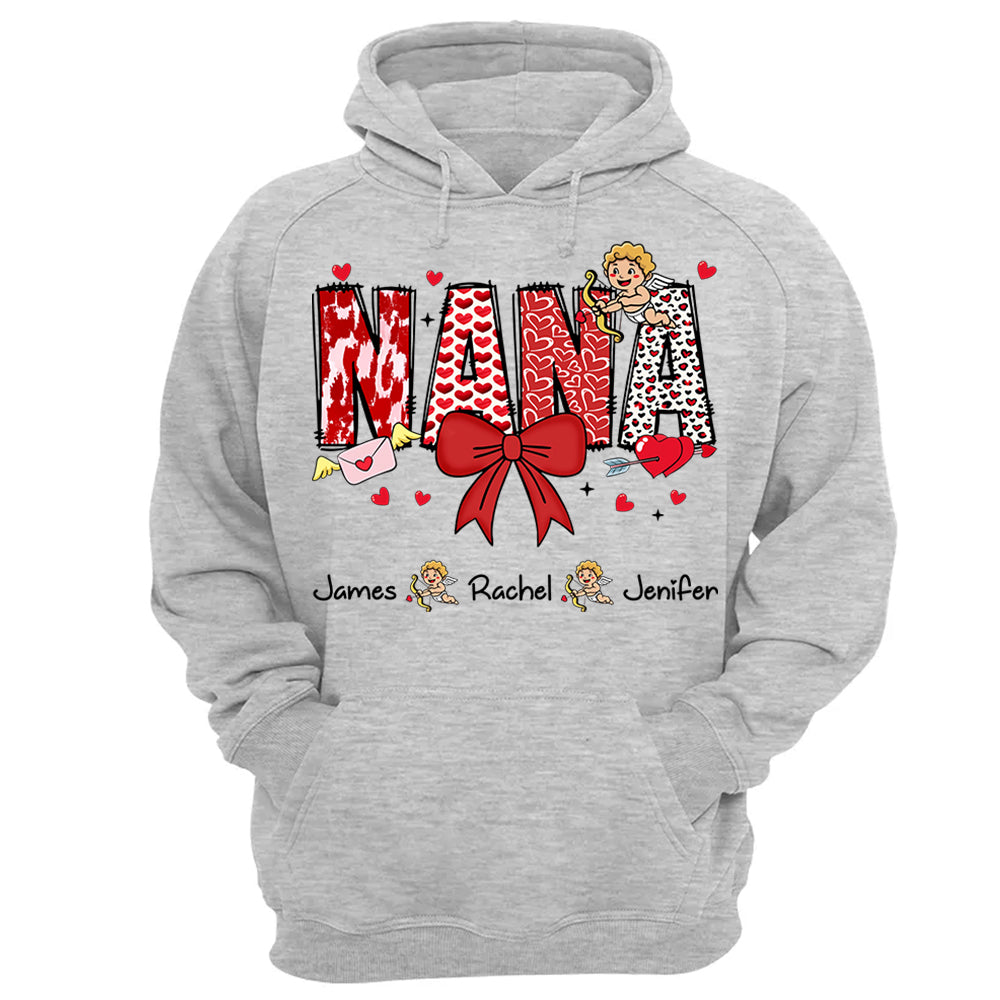 Personalized Valentine Mama Coquette Shirt For Mimi Nana Mom Grandma - Custom Kid Names Tu20