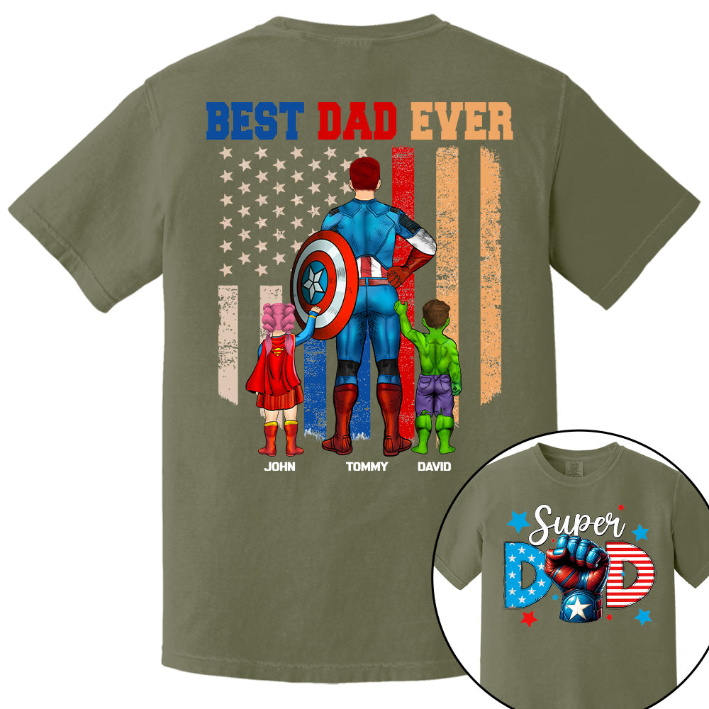 Super Dad, Best Dad Ever, Happy Father's Day 2025, Personalized Shirt T1807 Pt99
