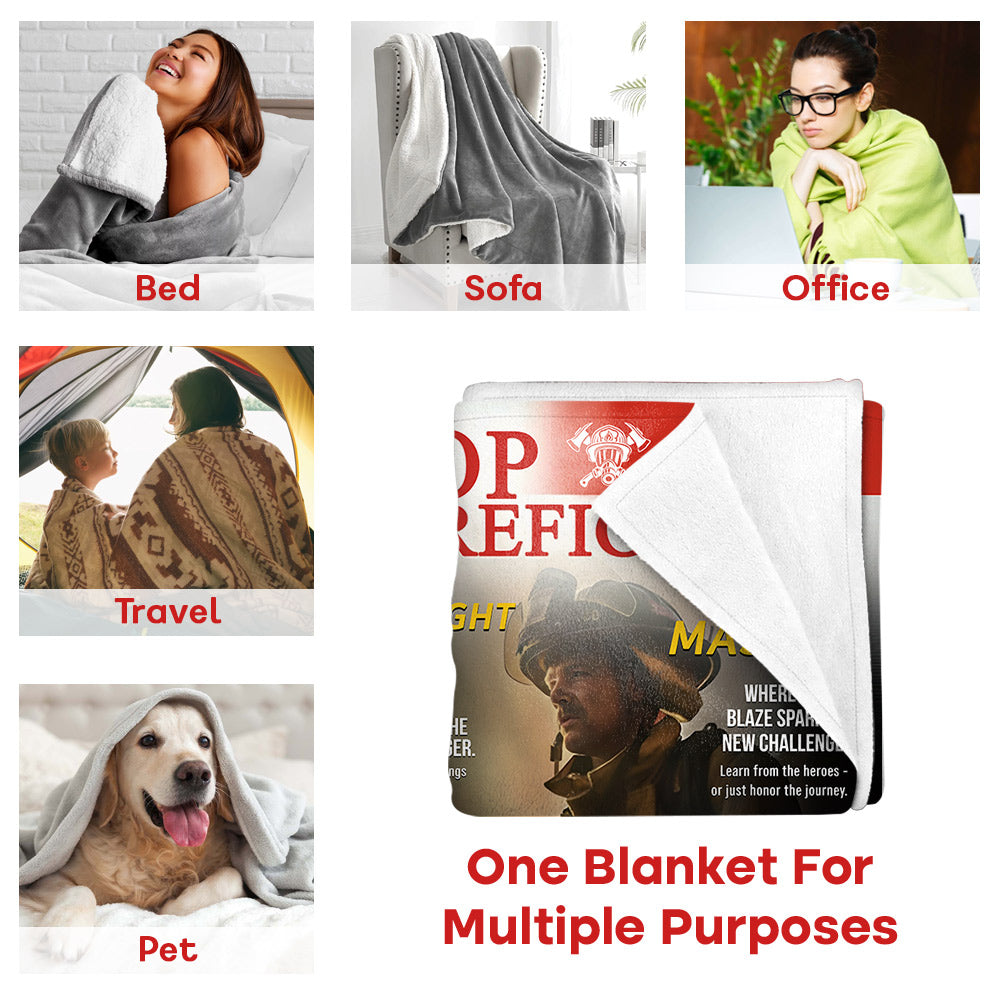 Personalized Firefighter Magazine Blanket-Fireman Retirement Gift