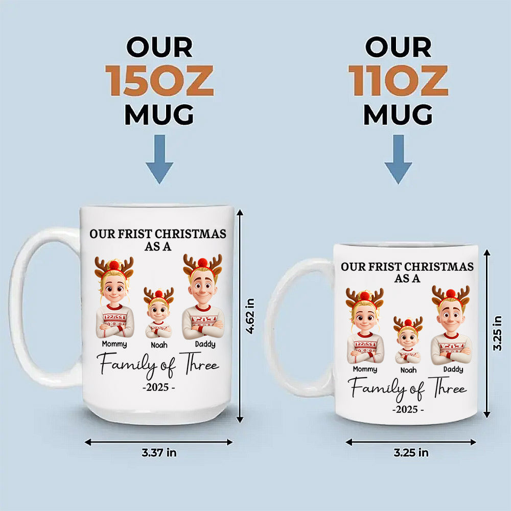 Our First Christmas - Personalized Custom 3D Inflated Effect Mug Na02 Li29