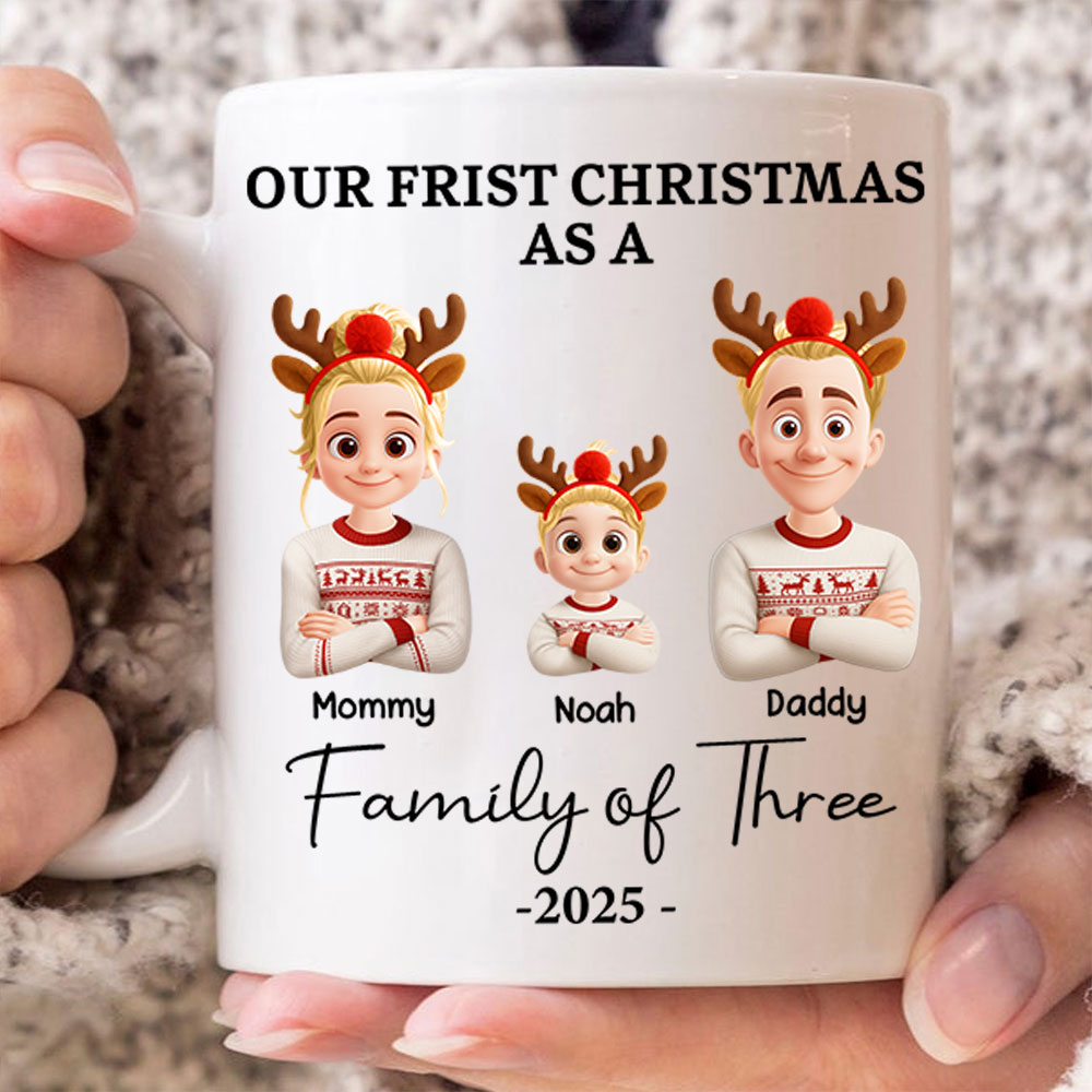 Our First Christmas - Personalized Custom 3D Inflated Effect Mug Na02 Li29