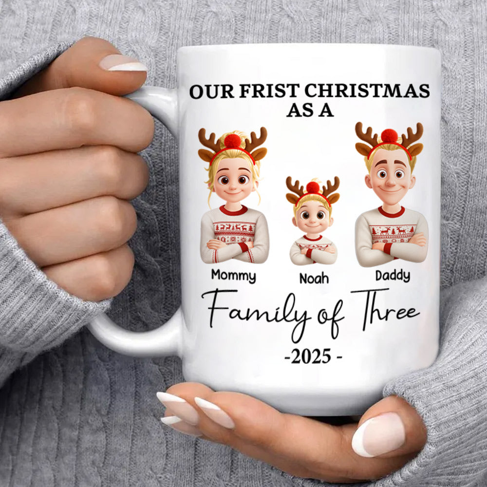 Our First Christmas - Personalized Custom 3D Inflated Effect Mug Na02 Li29