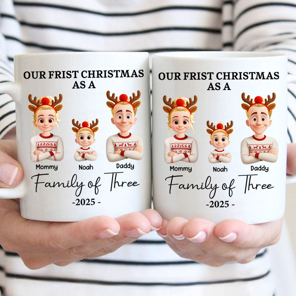 Our First Christmas - Personalized Custom 3D Inflated Effect Mug Na02 Li29