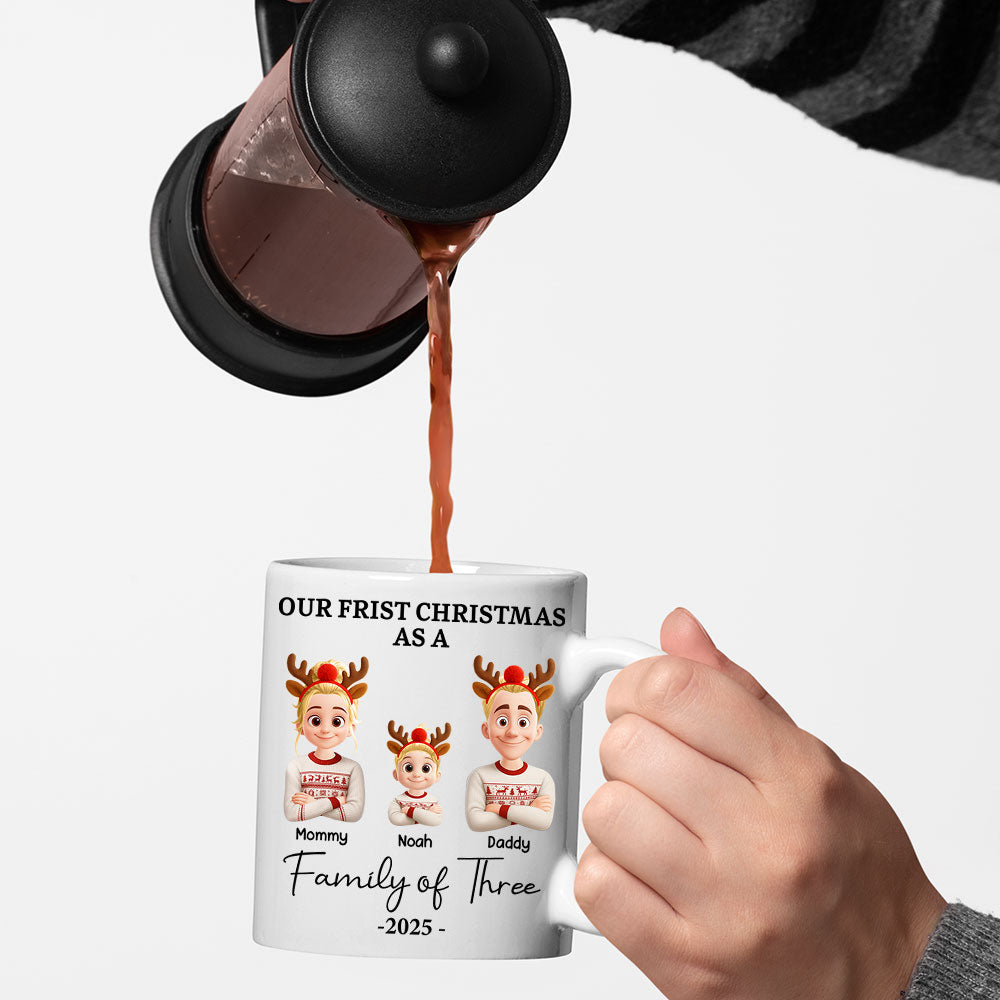 Our First Christmas - Personalized Custom 3D Inflated Effect Mug Na02 Li29