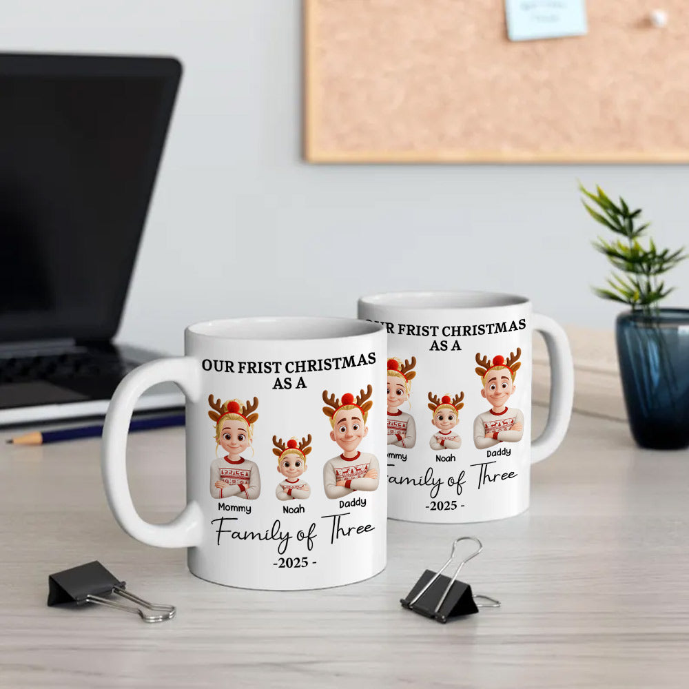 Our First Christmas - Personalized Custom 3D Inflated Effect Mug Na02 Li29