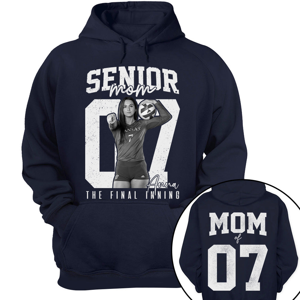 Senior Volleyball Mom Shirt, The Final Inning, Custom Photo Player Volleyball Mom Shirt, Senior Volleyball  Mom Gift T1807