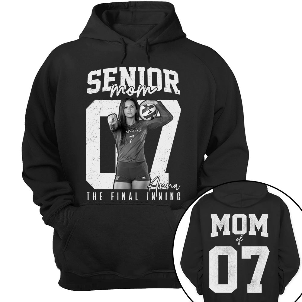 Senior Volleyball Mom Shirt, The Final Inning, Custom Photo Player Volleyball Mom Shirt, Senior Volleyball  Mom Gift T1807