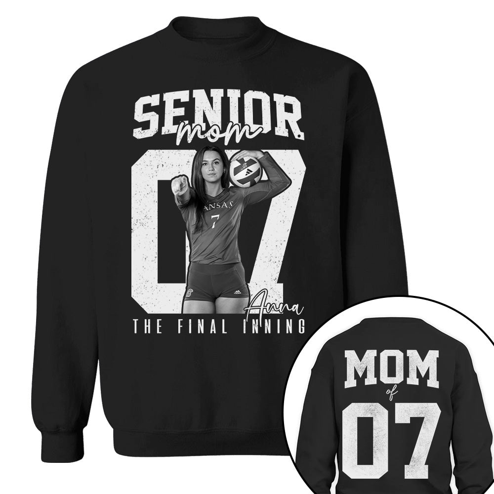 Senior Volleyball Mom Shirt, The Final Inning, Custom Photo Player Volleyball Mom Shirt, Senior Volleyball  Mom Gift T1807