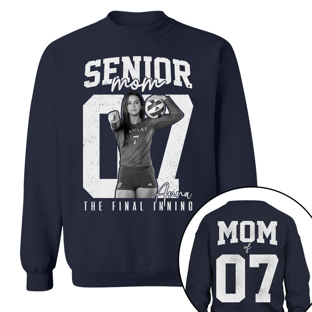 Senior Volleyball Mom Shirt, The Final Inning, Custom Photo Player Volleyball Mom Shirt, Senior Volleyball  Mom Gift T1807