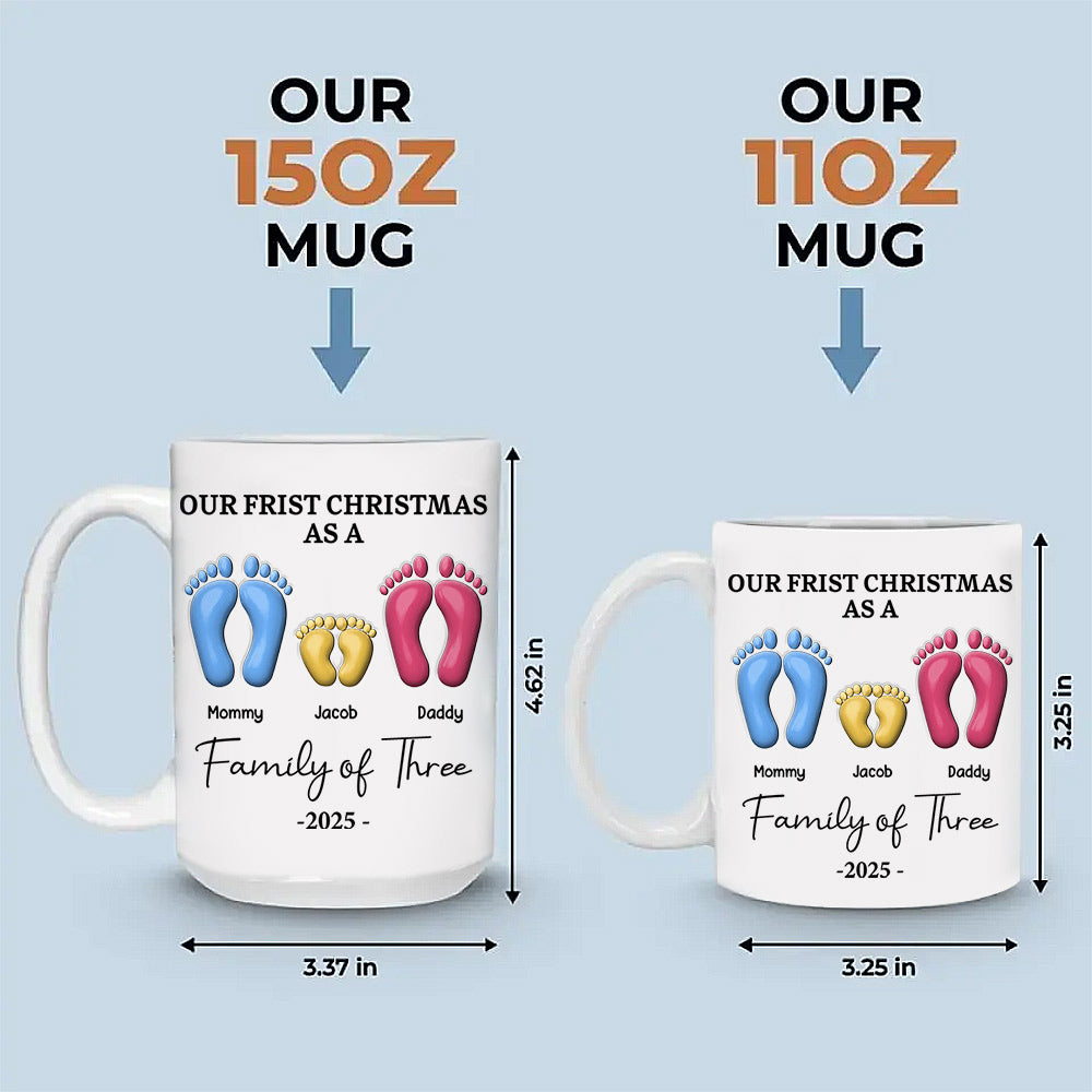 Our First Christmas - Personalized Custom 3D Inflated Effect Mug Na02 Li29