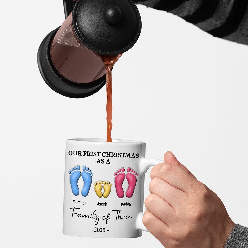 Our First Christmas - Personalized Custom 3D Inflated Effect Mug Na02 Li29