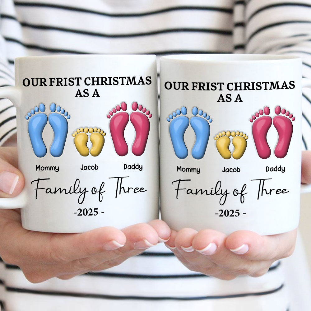 Our First Christmas - Personalized Custom 3D Inflated Effect Mug Na02 Li29