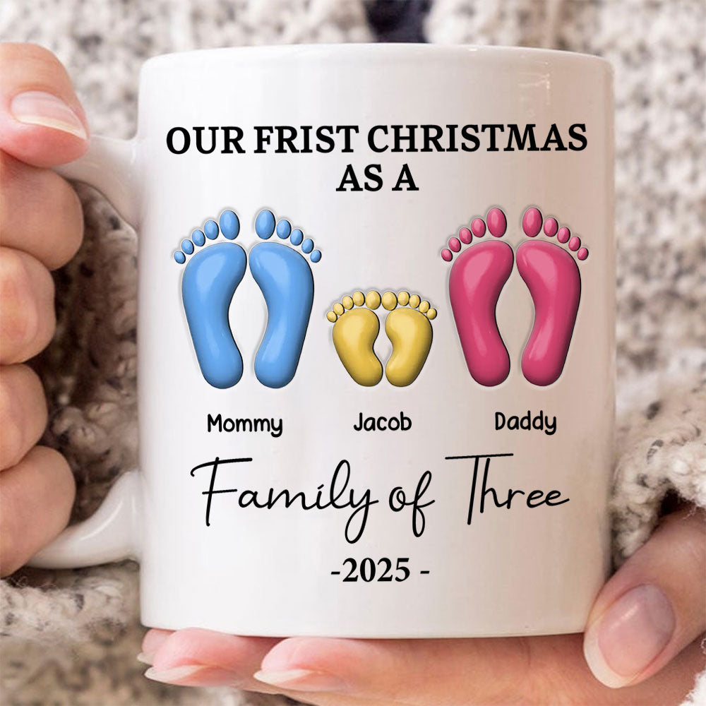 Our First Christmas - Personalized Custom 3D Inflated Effect Mug Na02 Li29