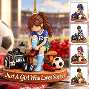Personalized Soccer Player Ornament, Custom Name Soccer Player Gift Vr2 Hv01