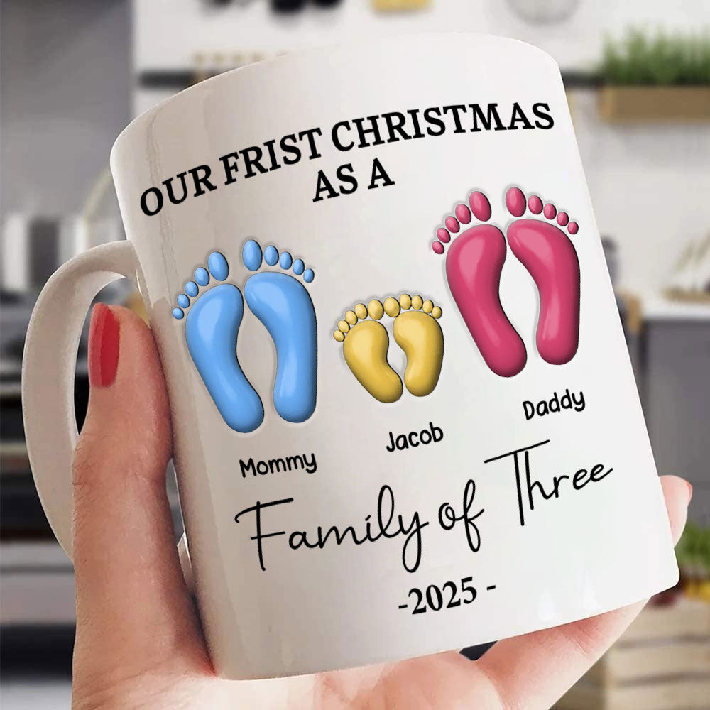 Our First Christmas - Personalized Custom 3D Inflated Effect Mug Na02 Li29