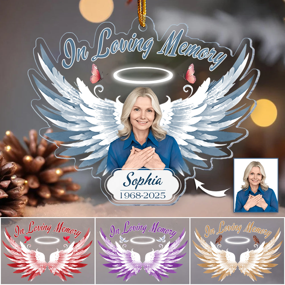 In Loving Memory - Personalized Photo Memorial Acrylic Ornament A2110 Hv01