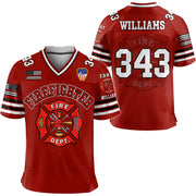 US Firefighter Football Jersey Custom Dept Name Number Firefighter Retirement Fireman Dad Grandpa H2511
