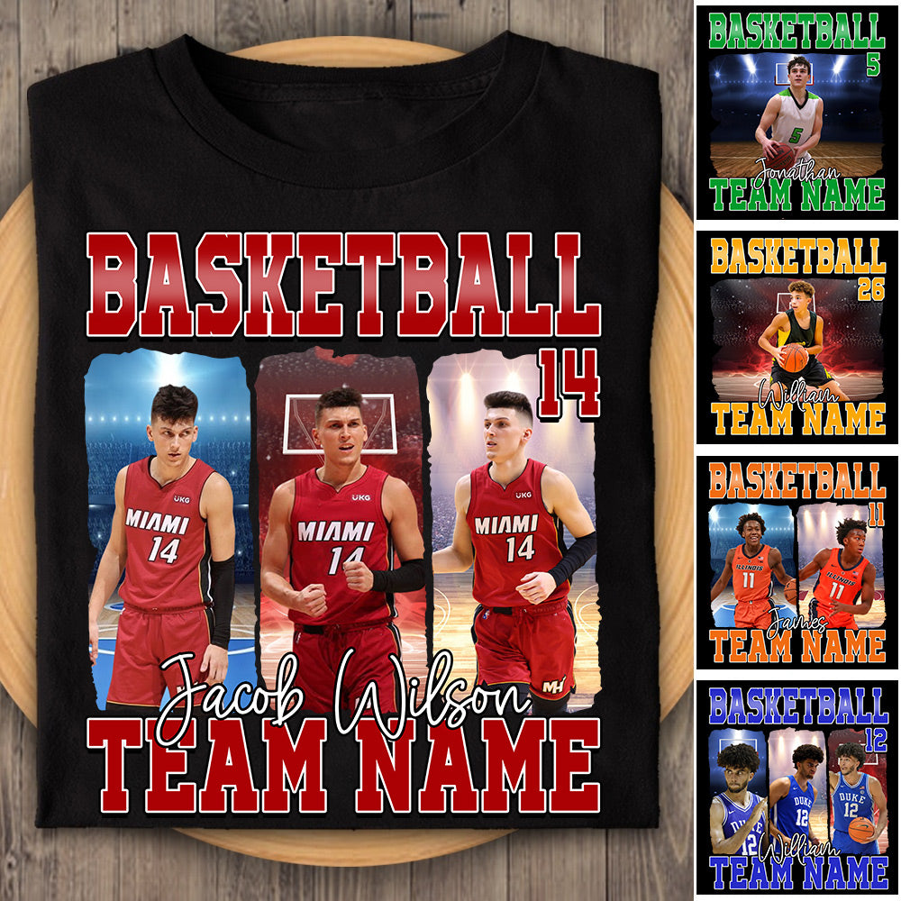 Personalized Basketball Shirt, Custom Photo And Team Name For Basketball Mom Sport Family Na02