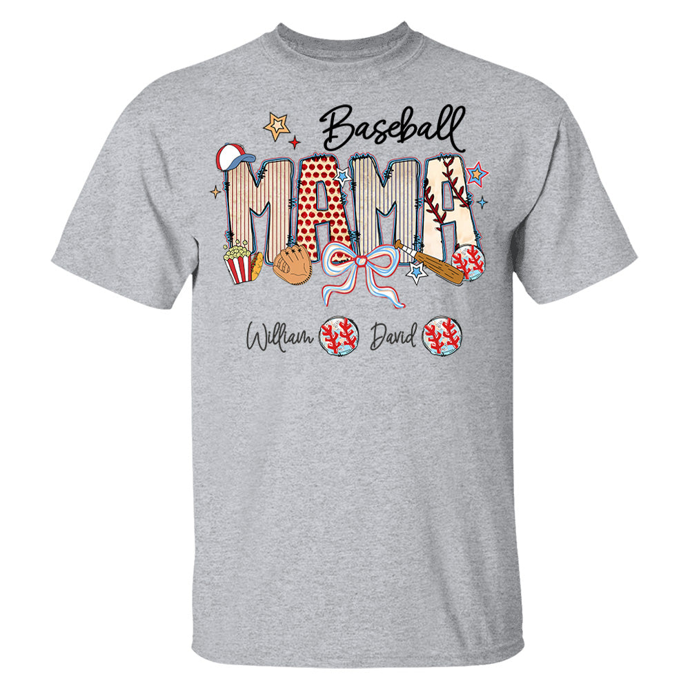 Baseball Mama - Personalized Shirt Gift For Grandma Vr2 Pt99