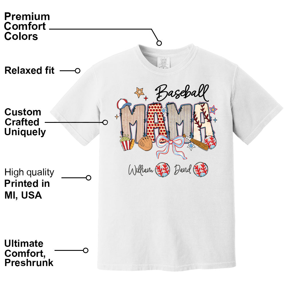 Baseball Mama - Personalized Shirt Gift For Grandma Vr2 Pt99
