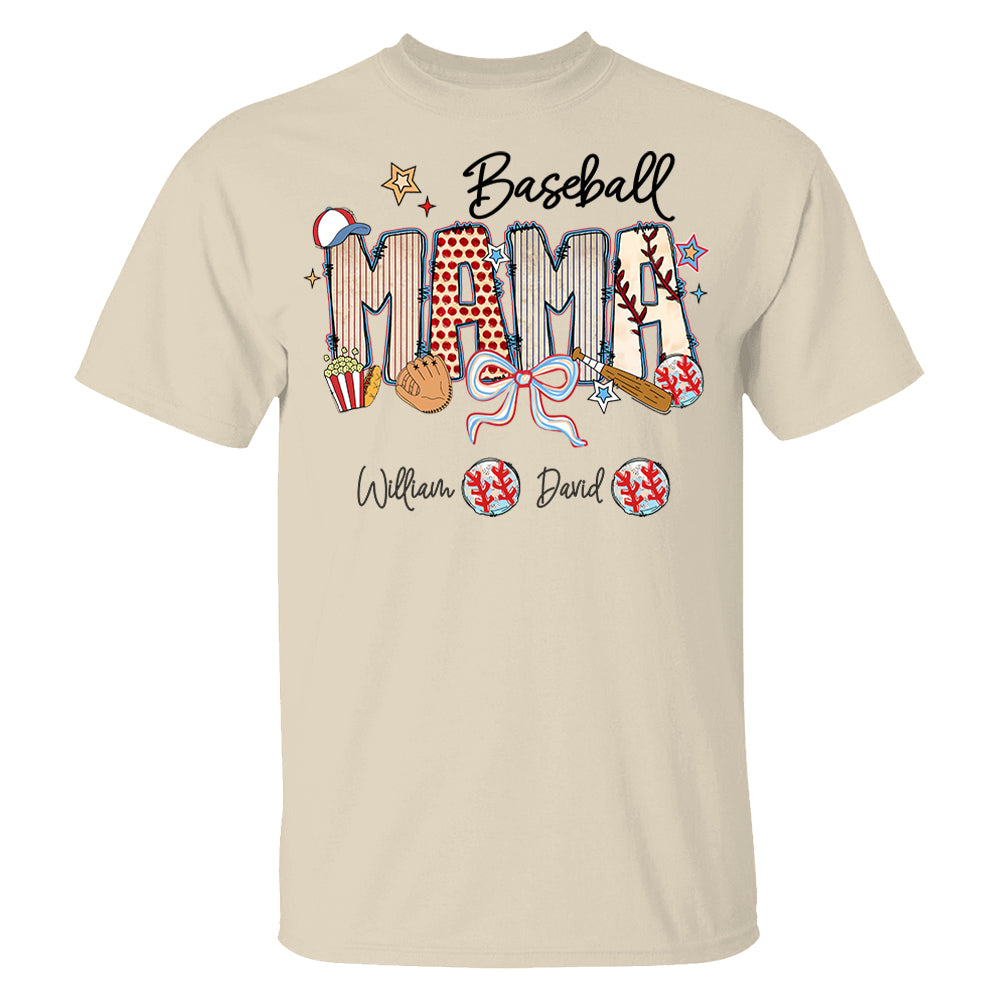 Baseball Mama - Personalized Shirt Gift For Grandma Vr2 Pt99