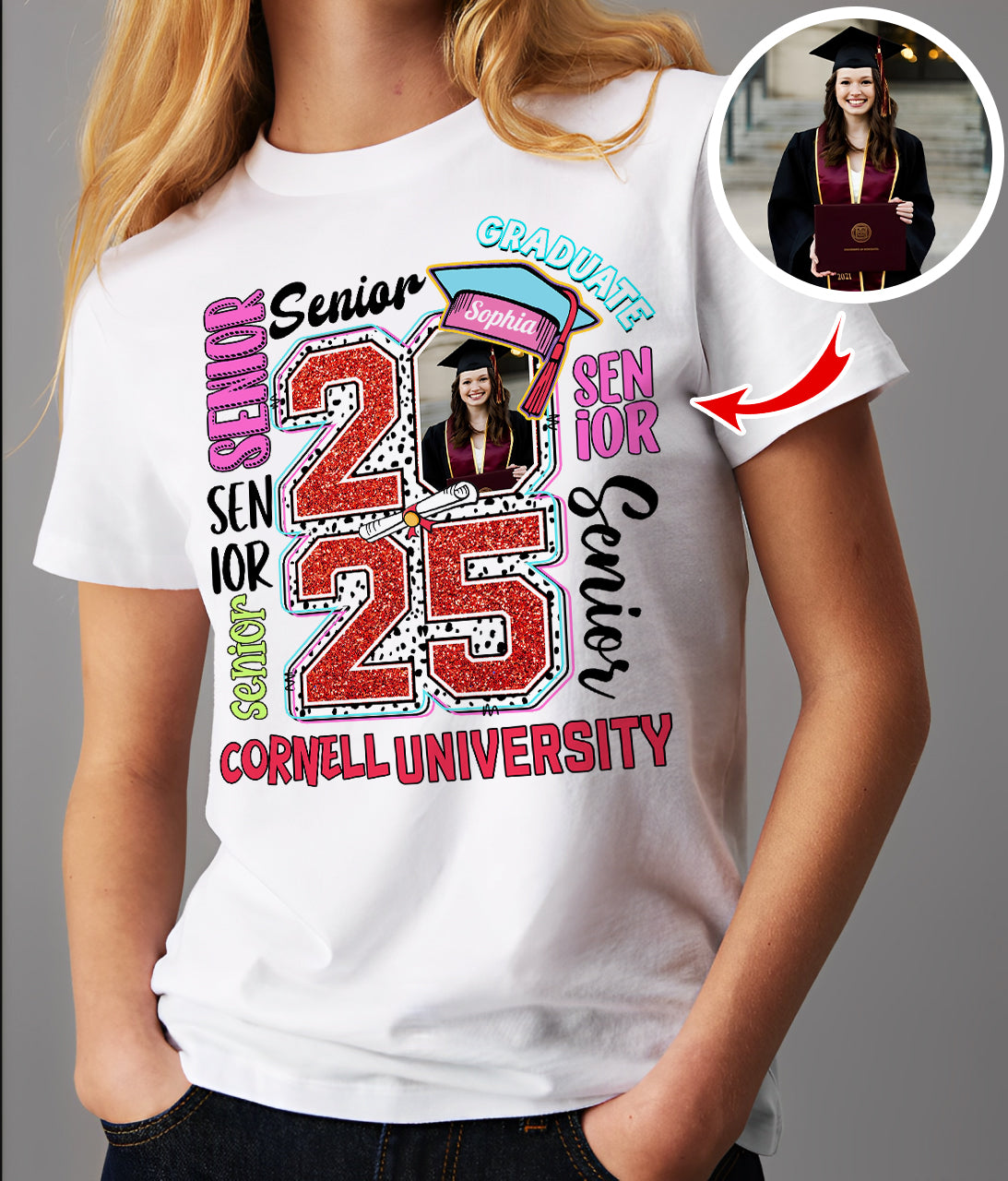 Senior 2025 Graduate, Retro Graduation Shirt - YN2103 Hn01