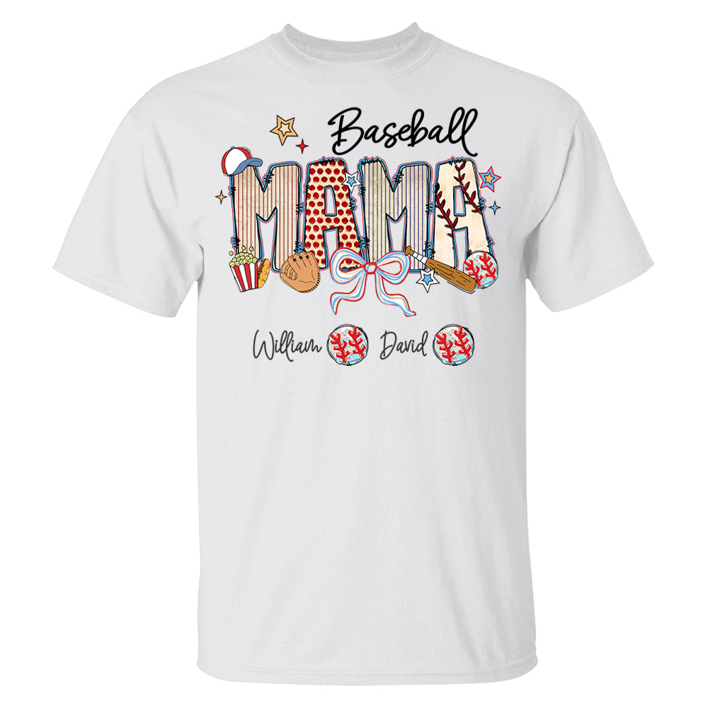 Baseball Mama - Personalized Shirt Gift For Grandma Vr2 Pt99