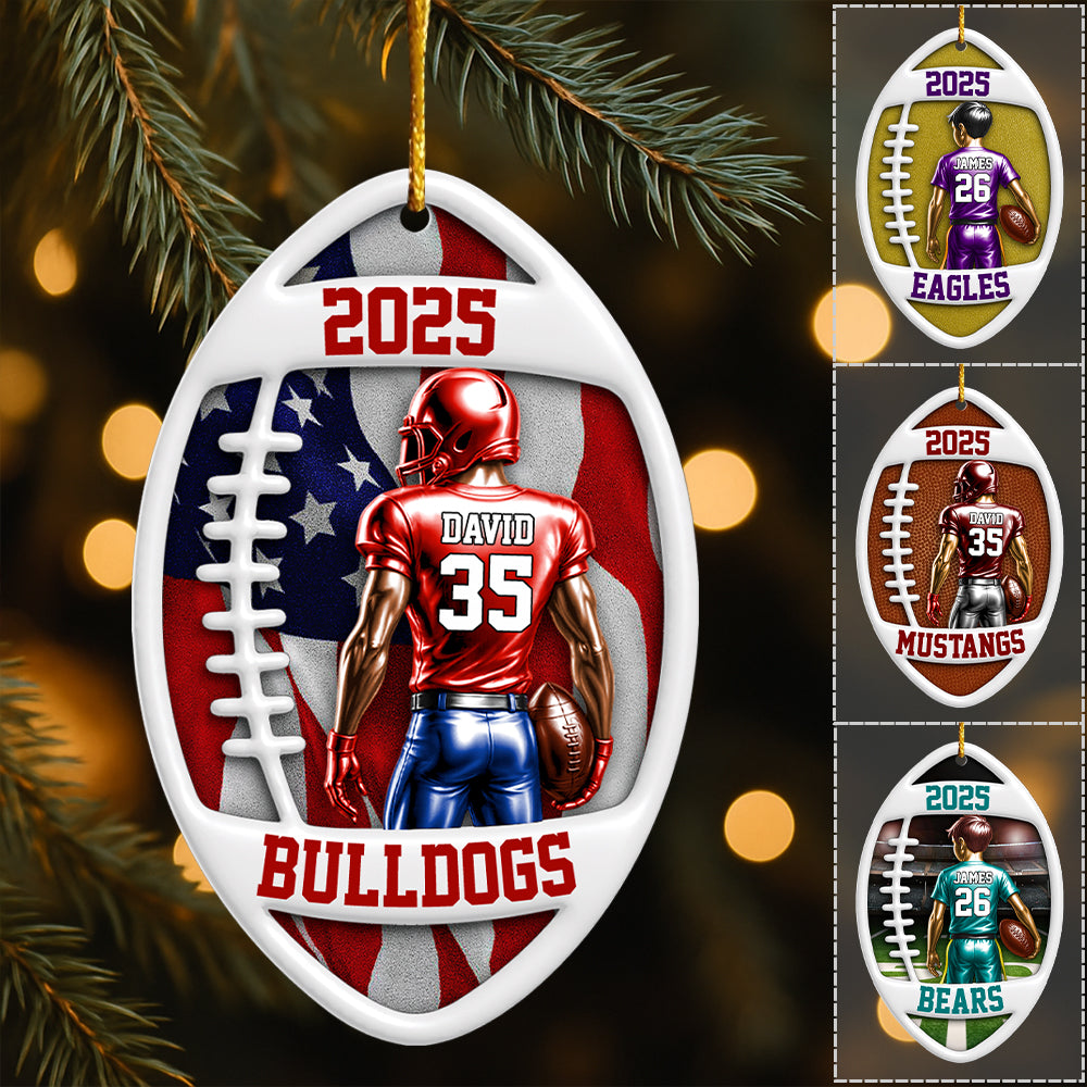 American Football Player Ornament - Personalized Gifts For Players Vrs2 A2110 Hv01