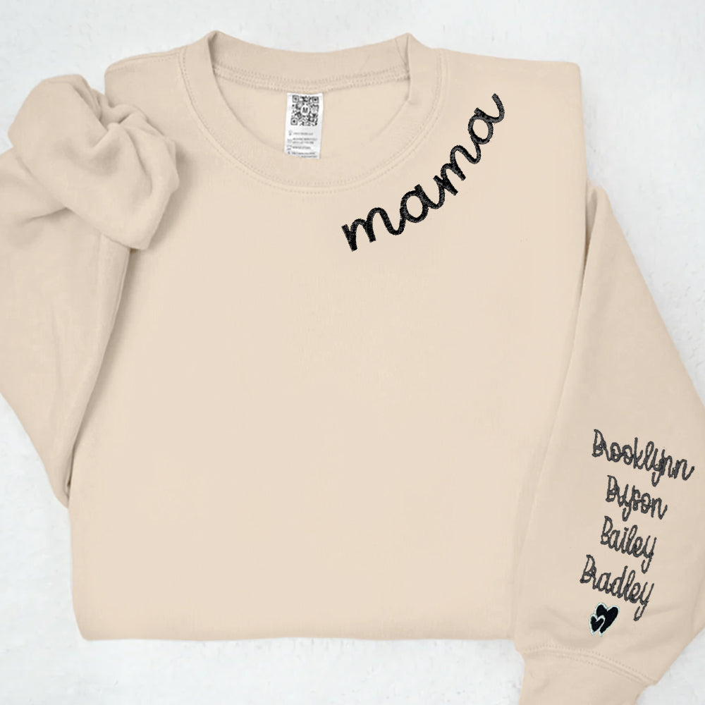 Custom Embroidered Stylish Mama Sweatshirt Customizable & Comfort Driven