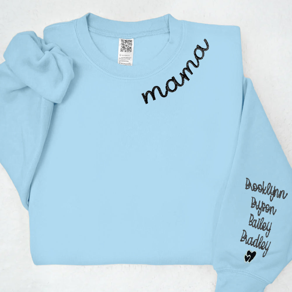 Custom Embroidered Stylish Mama Sweatshirt Customizable & Comfort Driven