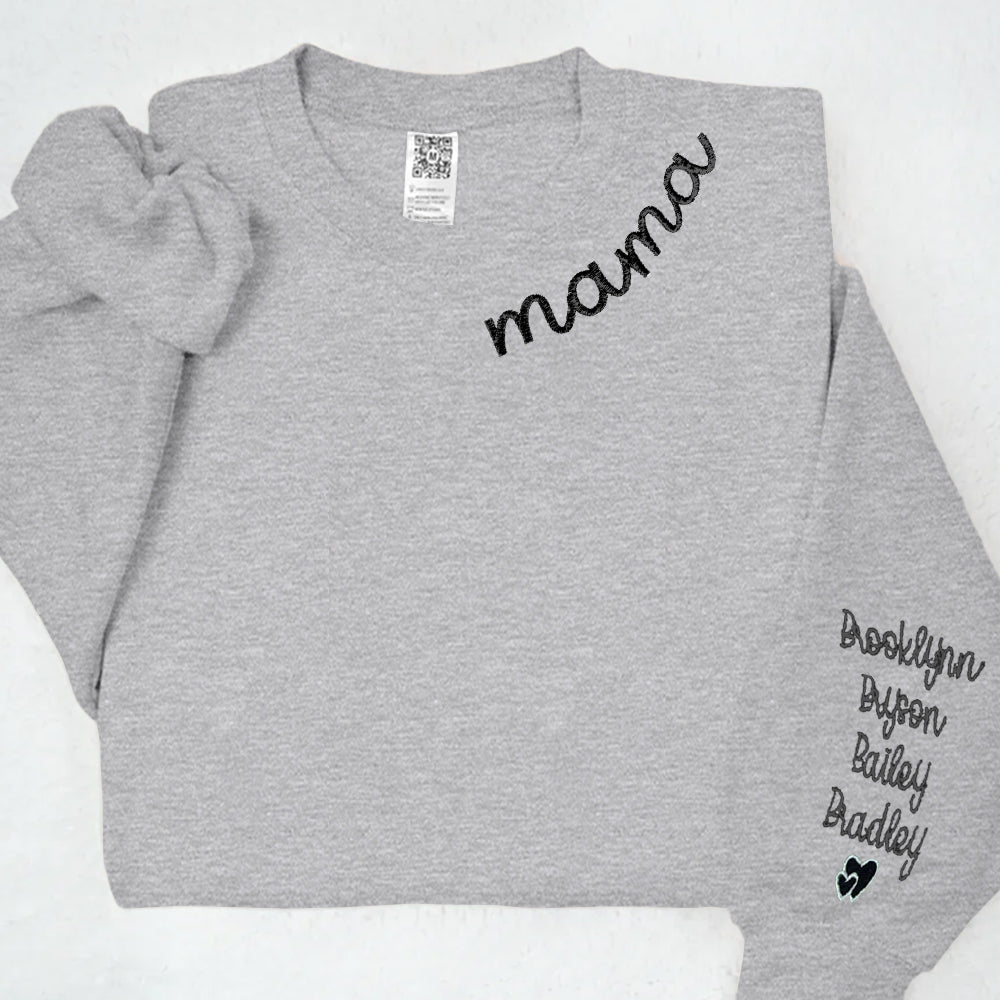 Custom Embroidered Stylish Mama Sweatshirt Customizable & Comfort Driven