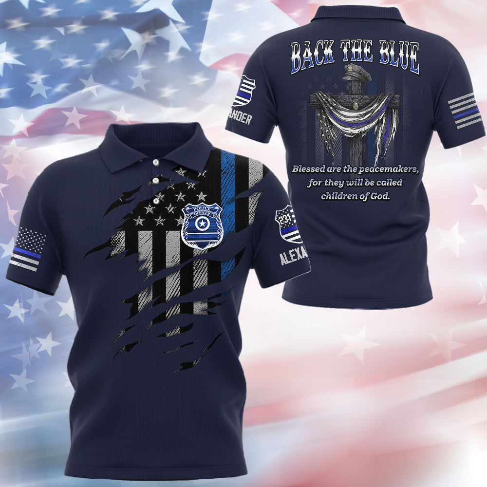 Back The Blue Personalized All Over Print Shirt Gift For Police T1807