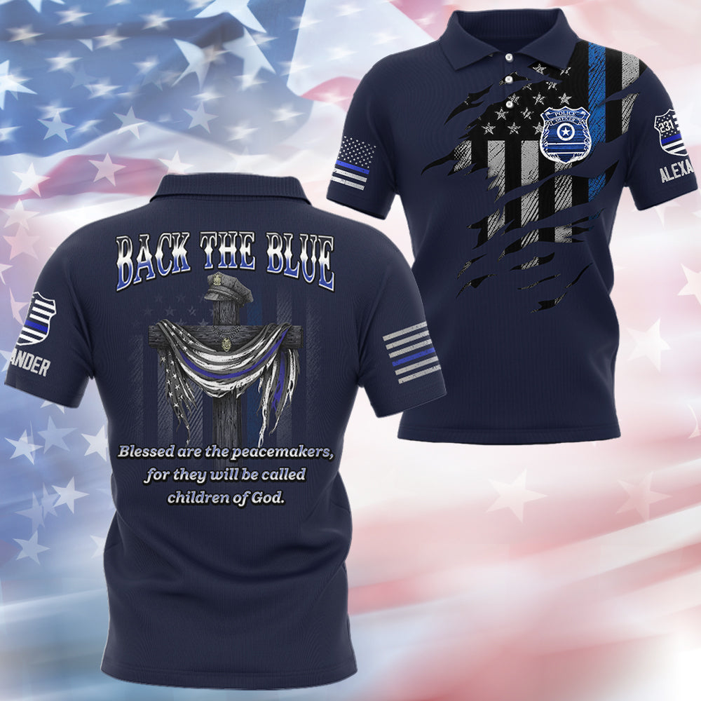 Back The Blue Personalized All Over Print Shirt Gift For Police T1807