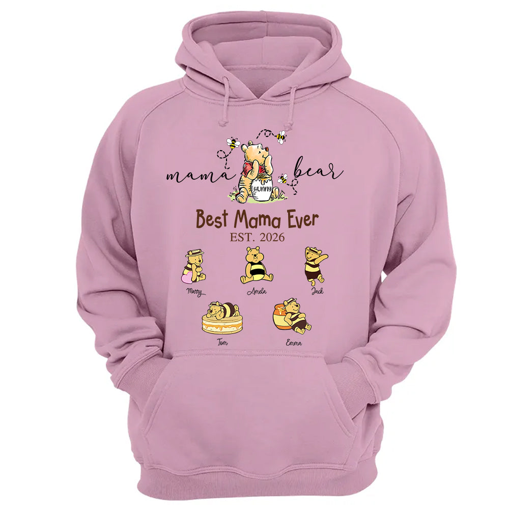Mama Bear Best Mama Ever, Personalized Mama Bear Grandma Bear Est Shirt Sweatshirt, Gift For Mom Grandma, Gift For Mother's Day MI209