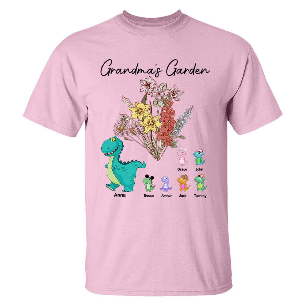 Custom Nana's Garden NanaSaurus And Kids Custom Shirt - Mother's Day Gift