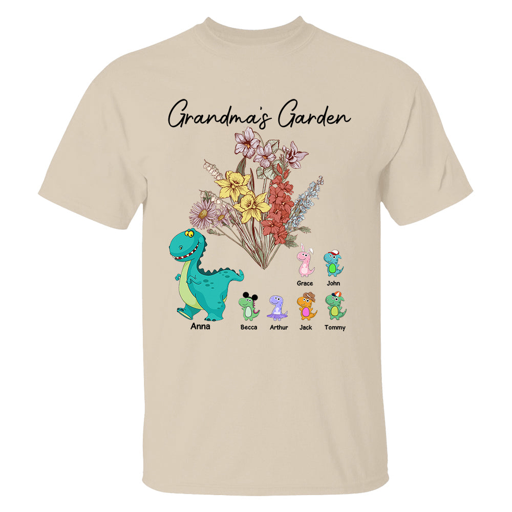Custom Nana's Garden NanaSaurus And Kids Custom Shirt - Mother's Day Gift