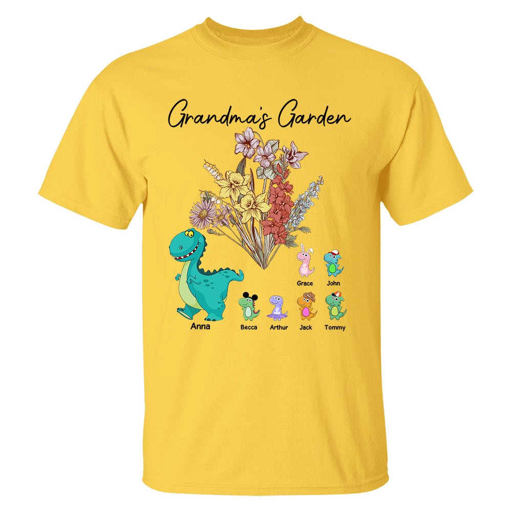Custom Nana's Garden NanaSaurus And Kids Custom Shirt - Mother's Day Gift