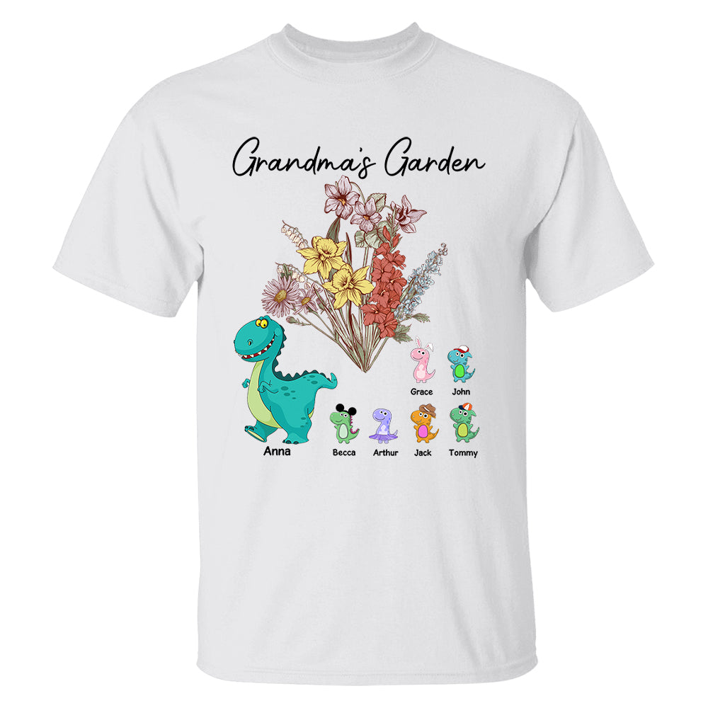 Custom Nana's Garden NanaSaurus And Kids Custom Shirt - Mother's Day Gift